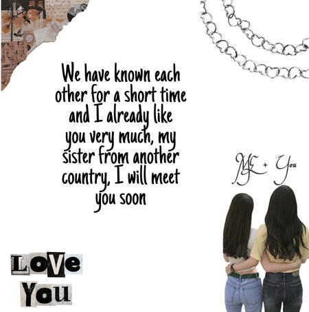 We have known each other for a short time and I already like you very much, my sister from another country, I will meet you soon